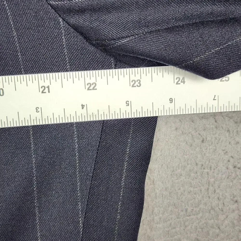 Jos A Bank Suit Mens 42R 34X27 Blue Wool Pinstripe 2 Button 2 Piece USA Wedding